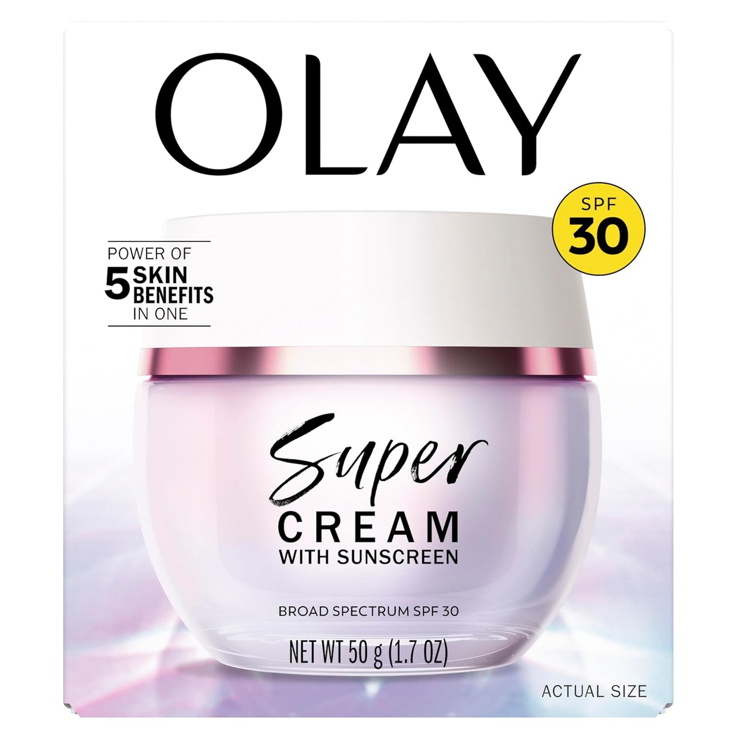 Olay Super Cream with Sunscreen SPF 30 – All-in-One Lightweight Face Moisturizer, No White Cast