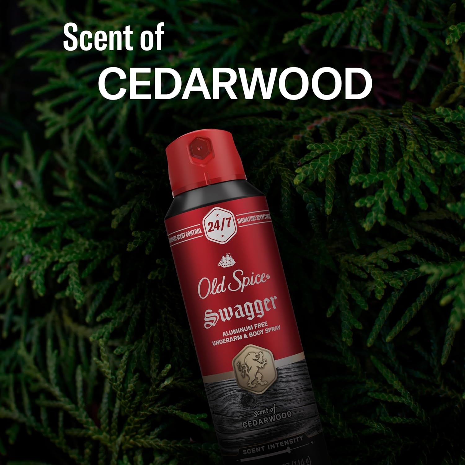 Old Spice Aluminum Free Body Spray for Men – Father's Day Gift Set, 24/7 Lasting Odor Protection in Cedarwood, Apple & Fresh Herbs, Pack of 3