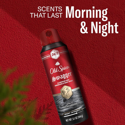 Old Spice Aluminum Free Body Spray for Men – Father's Day Gift Set, 24/7 Lasting Odor Protection in Cedarwood, Apple & Fresh Herbs, Pack of 3