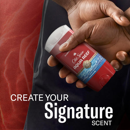 Old Spice Aluminum-Free Deodorant Aqua Reef — Clean Post-Workout Grooming Ritual, 48-Hour Odor Protection for Active Men