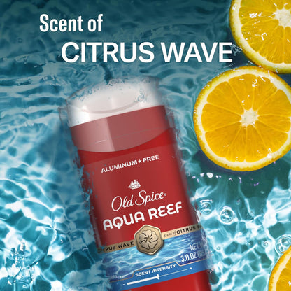 Old Spice Aluminum-Free Deodorant Aqua Reef — Clean Post-Workout Grooming Ritual, 48-Hour Odor Protection for Active Men