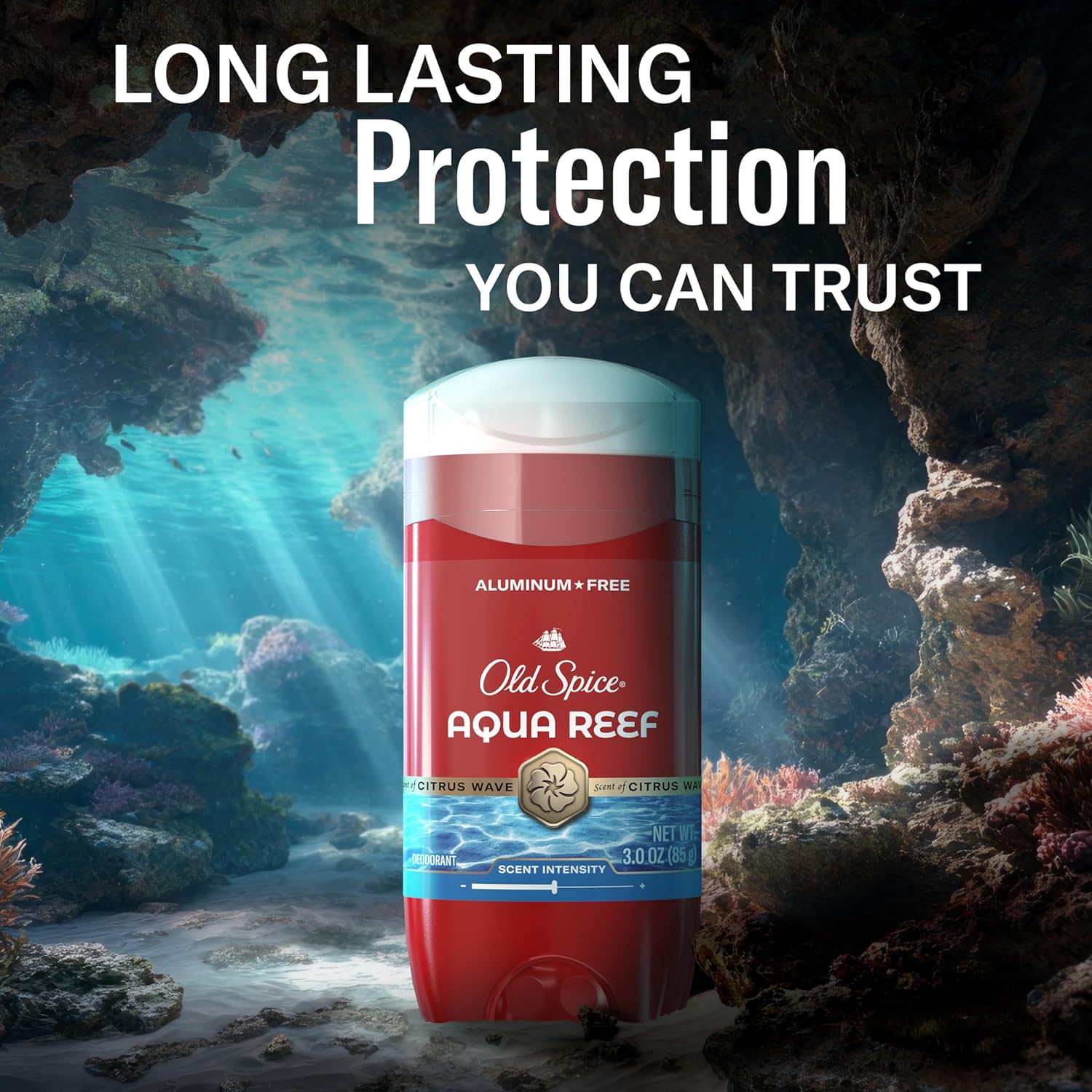 Old Spice Aluminum-Free Deodorant Aqua Reef — Skin-Friendly Odor Protection for Sensitive Users, 48-Hour Aluminum-Free Formula