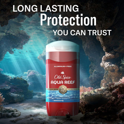 Old Spice Aluminum-Free Deodorant Aqua Reef — Skin-Friendly Odor Protection for Sensitive Users, 48-Hour Aluminum-Free Formula