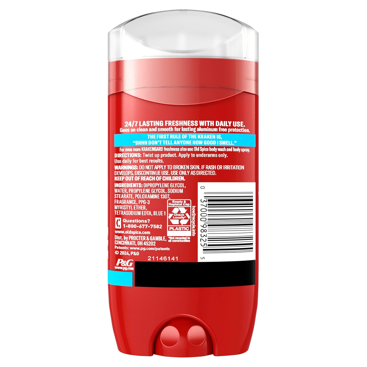 Old Spice Aluminum Free Deodorant for Men – Clean Self-Care Stick for Daily Confidence Ritual, Krakengard Scent Pack of 3