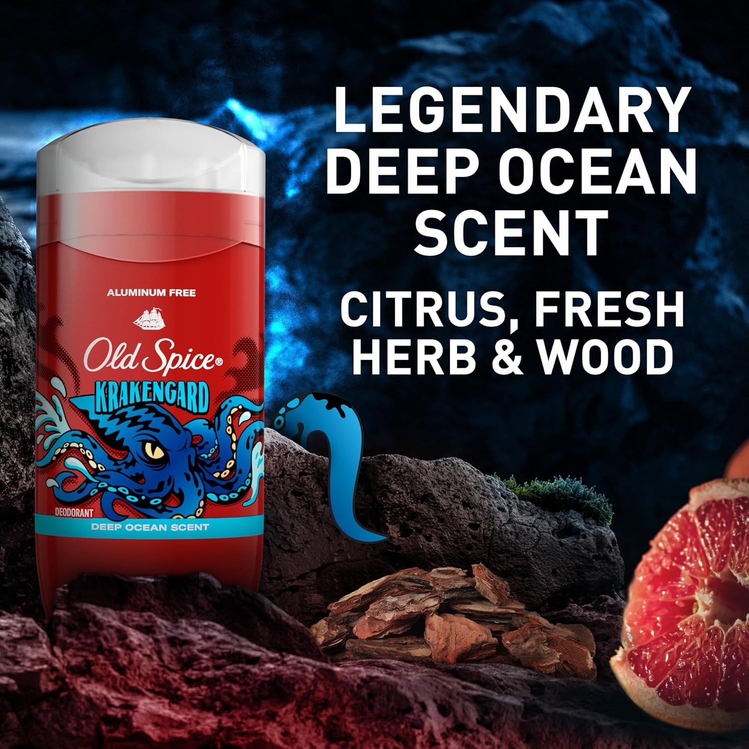Old Spice Aluminum Free Deodorant for Men – Clean Self-Care Stick for Daily Confidence Ritual, Krakengard Scent Pack of 3
