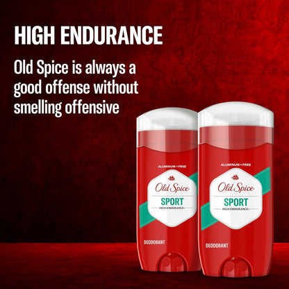 Old Spice Aluminum Free Deodorant for Men, High Endurance Pure Sport, Clean-Scent Daily Ritual for Mindful Morning Routines, 3.0 oz (Pack of 2)