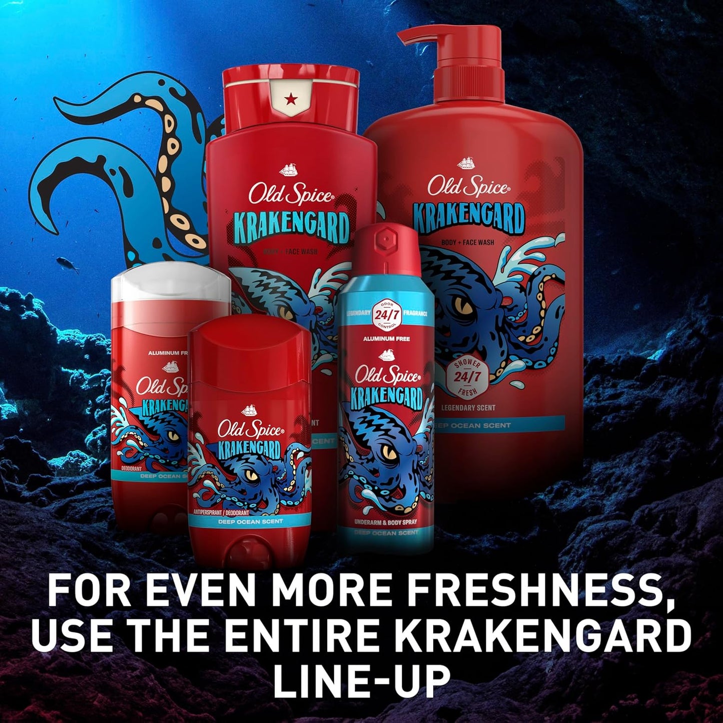 Old Spice Aluminum Free Deodorant for Men – Travel Ready Deodorant Stick for Camping and Weekend Trips, Krakengard Pack of 3
