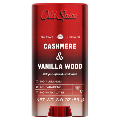 Old Spice Aluminum Free Deodorant – The Spice Alchemist Collection, Premium Cologne-Grade Solid Stick in Cashmere + Vanilla Wood