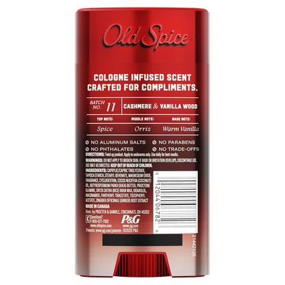 Old Spice Aluminum Free Deodorant – The Spice Alchemist Collection, Premium Cologne-Grade Solid Stick in Cashmere + Vanilla Wood