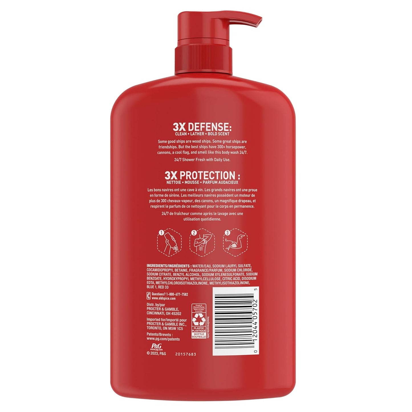Old Spice Captain Body Wash – Post-Workout Gym Shower Cleanser for Active Men, 33.4 oz