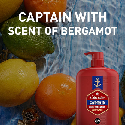 Old Spice Captain Body Wash – Post-Workout Gym Shower Cleanser for Active Men, 33.4 oz