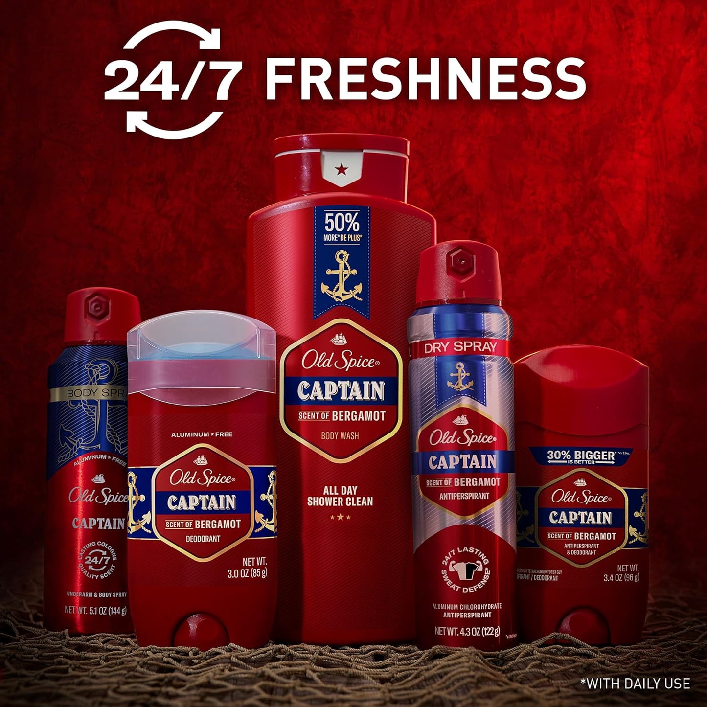 Old Spice Captain Body Wash – Post-Workout Gym Shower Cleanser for Active Men, 33.4 oz