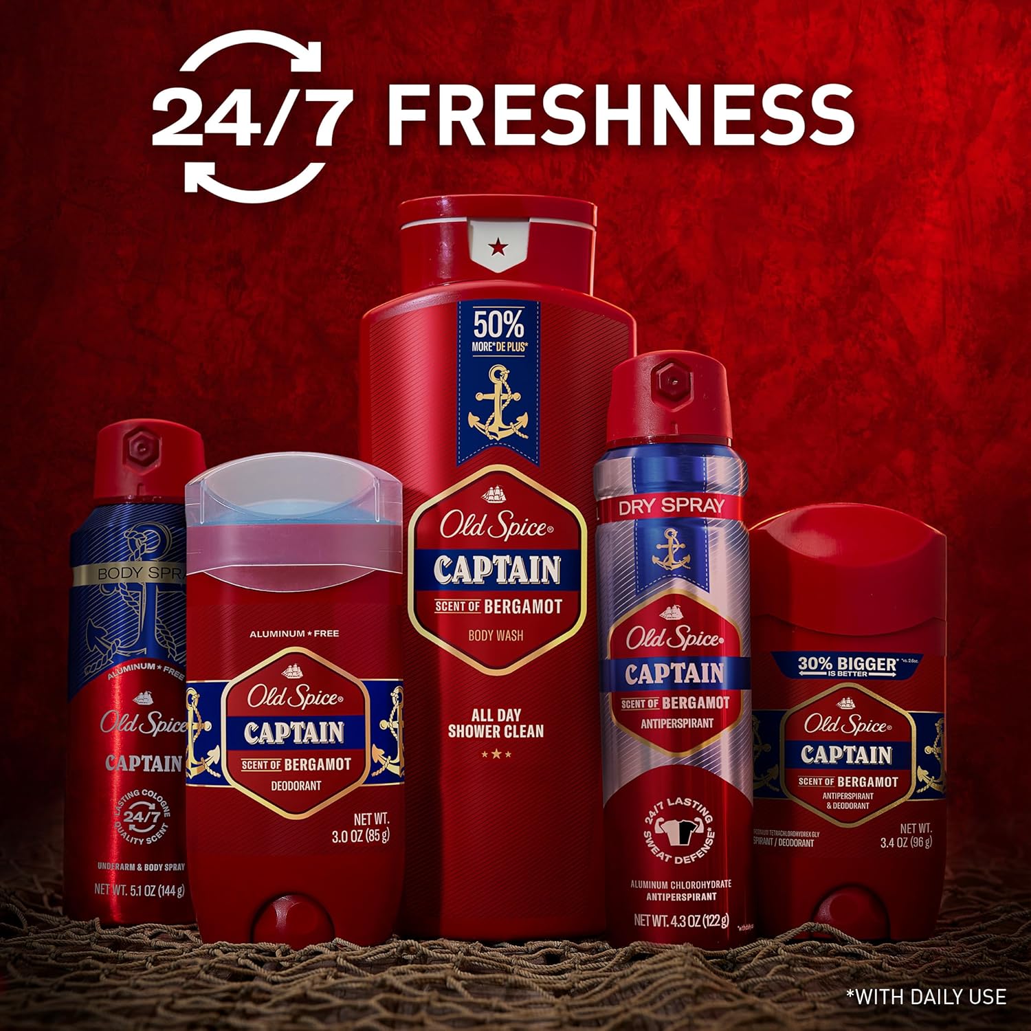 Old Spice Captain Body Wash – Post-Workout Gym Shower Cleanser for Active Men, 33.4 oz