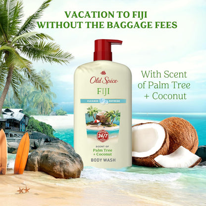 Old Spice Fiji Body Wash for Men – Long-Lasting 4-Pack Birthday Gift for Husband or Dad