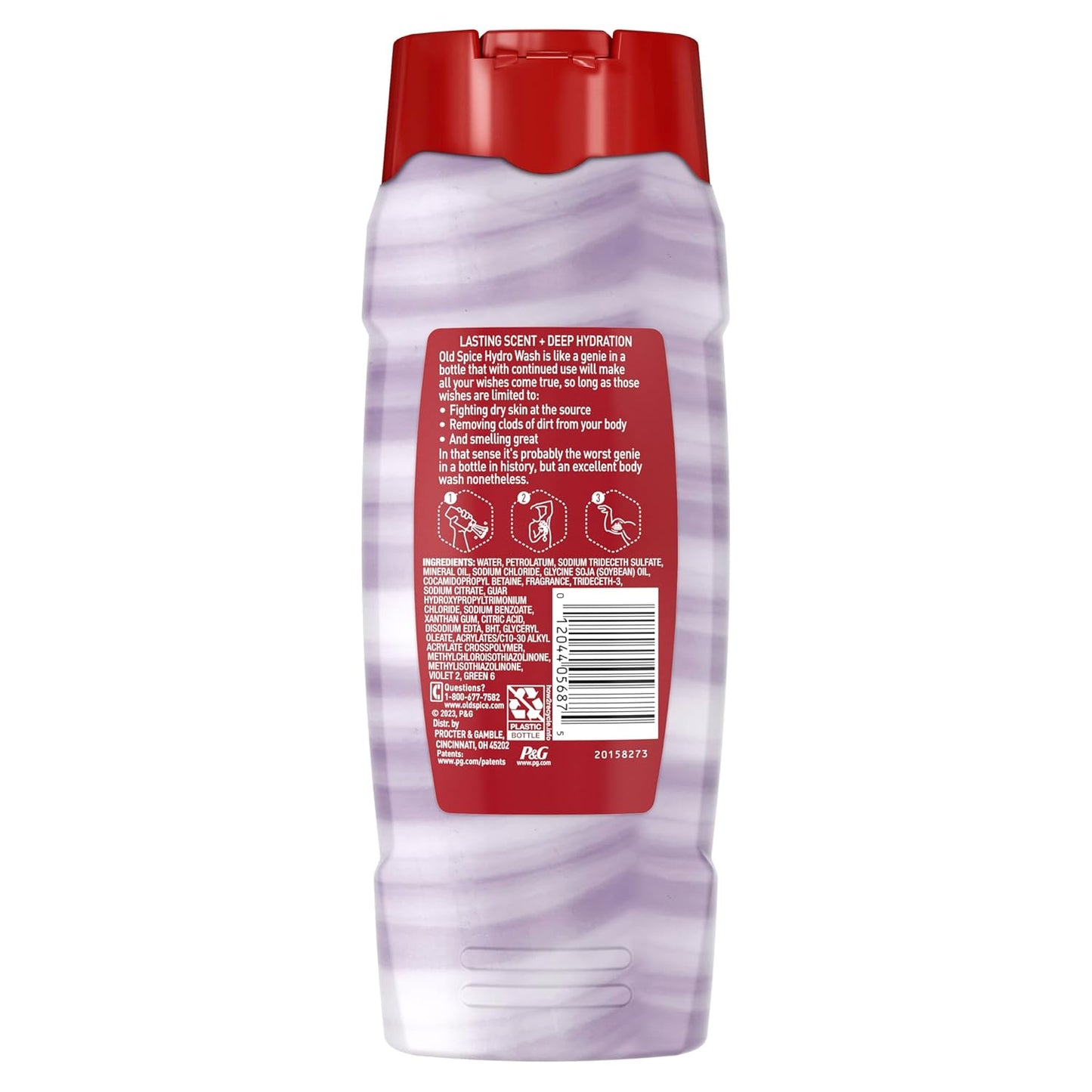 Old Spice Hydro Wash – Streamlined Shower Shelf Staple for Men, One-Step 2-in-1 Body Wash and Moisturizer