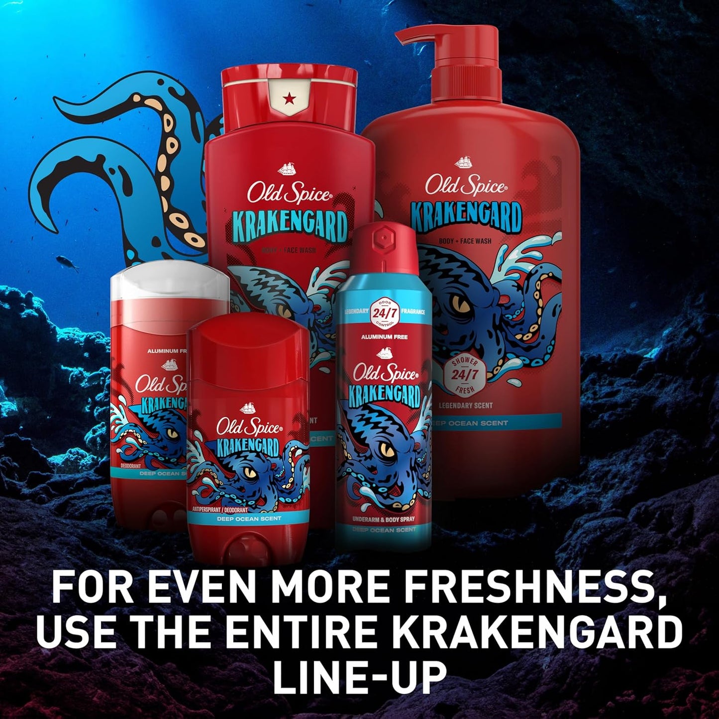 Old Spice Krakengard Aluminum-Free Body Spray – Daily Self-Care Essential for Men's Hygiene Routine, 5.1 oz