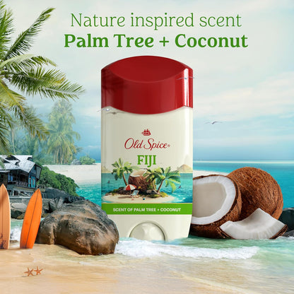 Old Spice Men's Antiperspirant & Deodorant Gift Set – Fiji Scent Invisible Solid Stocking Stuffer for Him, 3.4 oz Pack of 3