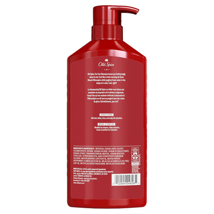 Old Spice Men's Tea Tree Shampoo – Daily Scalp-Care Ritual for the Home Bathroom Shower, Cooling Mint Tingle for Normal to Oily Hair