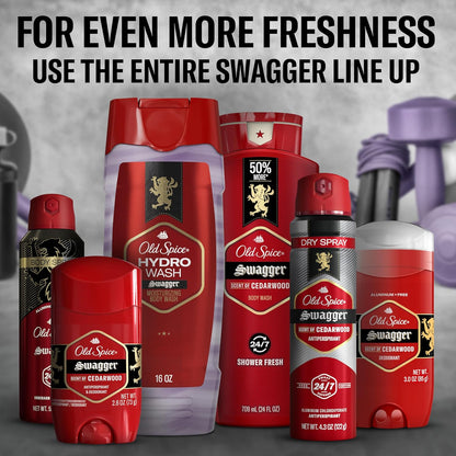 Old Spice Smoother Swagger Body Wash 4-Pack – Portable Shower Soap for Gym Locker Rooms and Travel