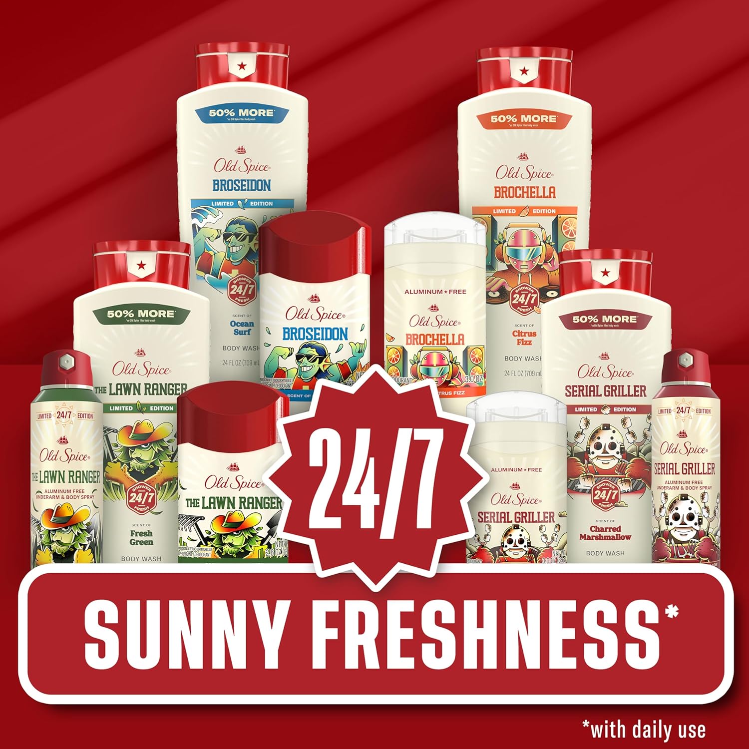 Old Spice Summerdudes Charred Marshmallow Body Spray – Portable Aluminum Free Odor Protection for Beach Days and Pool Lounging, 5.1 oz