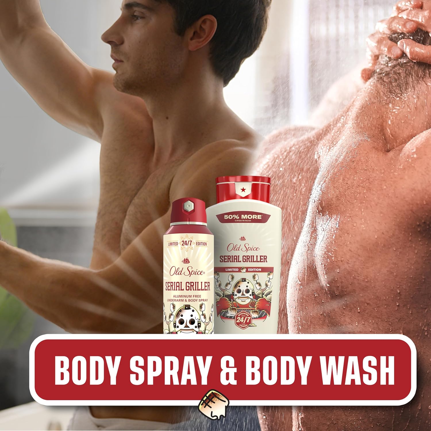 Old Spice Summerdudes Charred Marshmallow Body Spray – Portable Aluminum Free Odor Protection for Beach Days and Pool Lounging, 5.1 oz