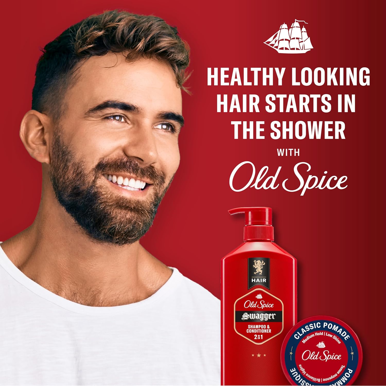 Old Spice Swagger 2-in-1 Shampoo and Conditioner – Father's Day Birthday Gift for Dad, Husband, or Brother, Cedarwood Lime Scent