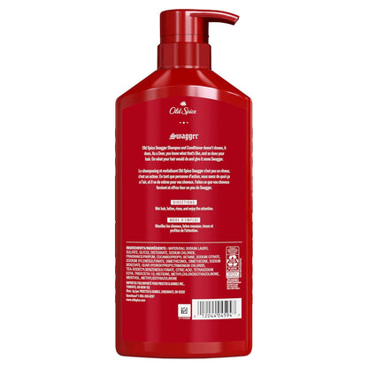 Old Spice Swagger 2-in-1 Shampoo and Conditioner – Single Bottle Declutter Shower Solution for Men, Cedarwood Lime