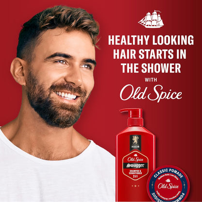 Old Spice Swagger 2-in-1 Shampoo and Conditioner – Single Bottle Declutter Shower Solution for Men, Cedarwood Lime
