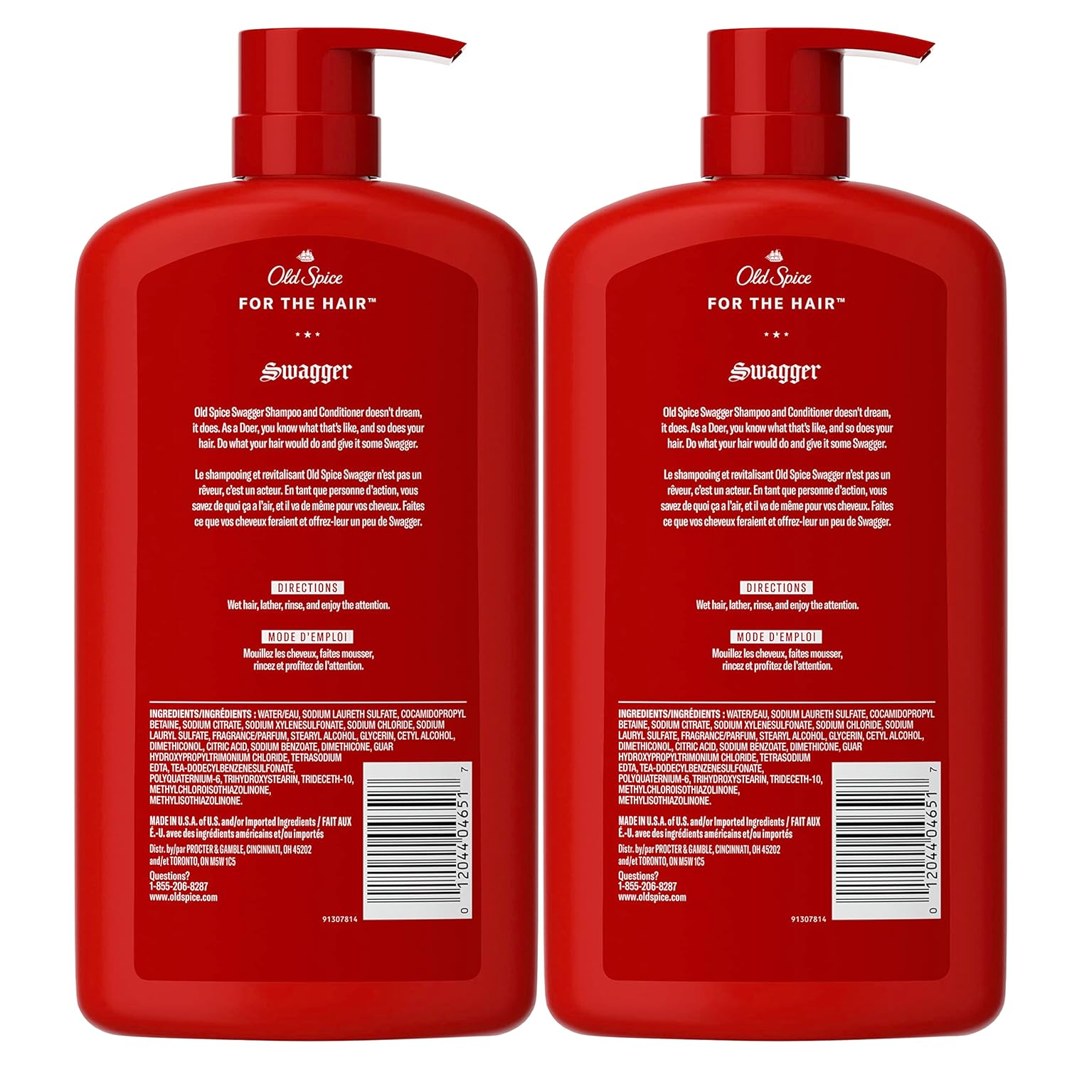 Old Spice Swagger 2-in-1 Shampoo and Conditioner Twin Pack - Practical Birthday Gift for Men Who Want Barbershop-Quality Hair