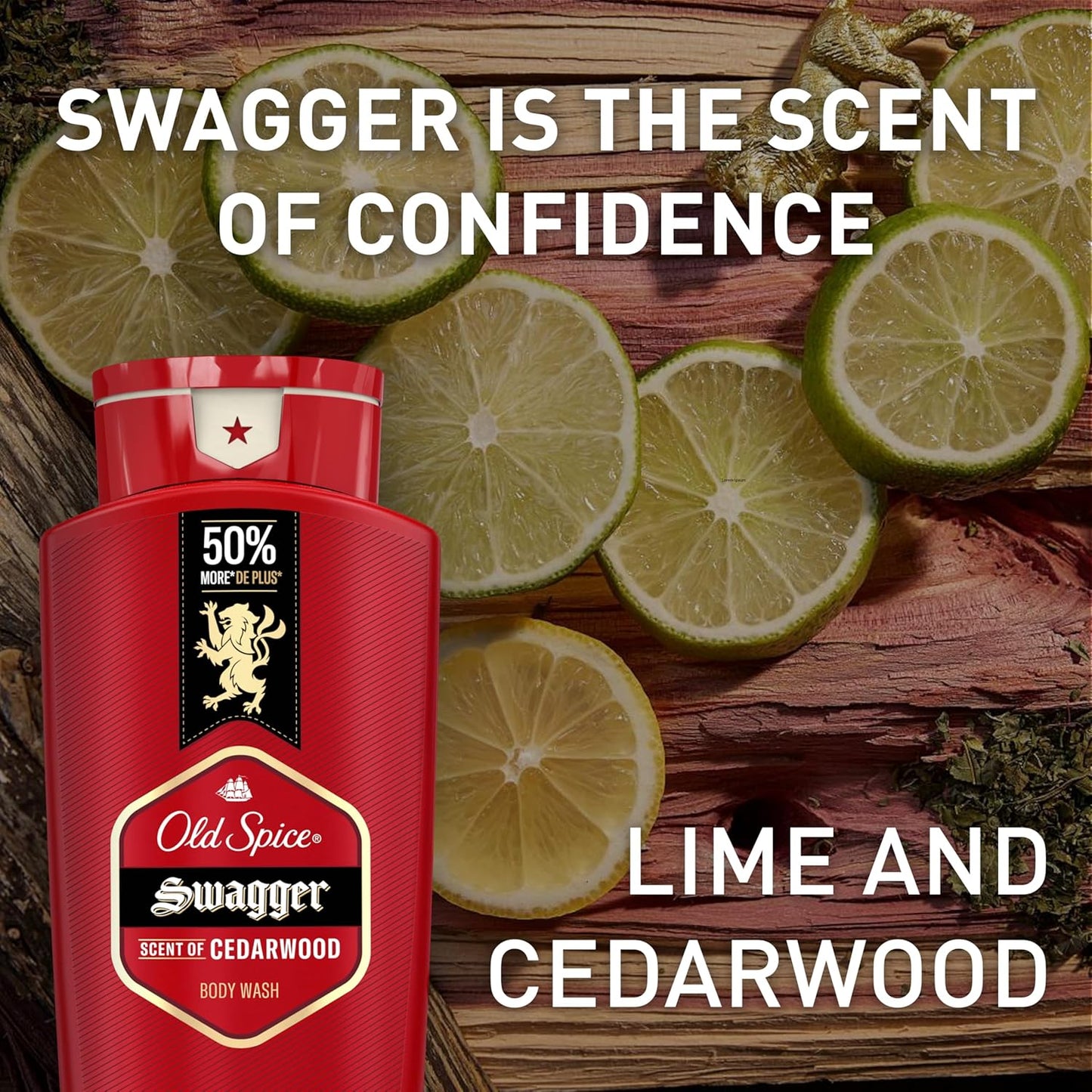 Old Spice Swagger Body Wash 3X Defense Gift Set for Men, 24 oz Pack of 4 Cedarwood Scent for Father's Day and Birthday Surprises