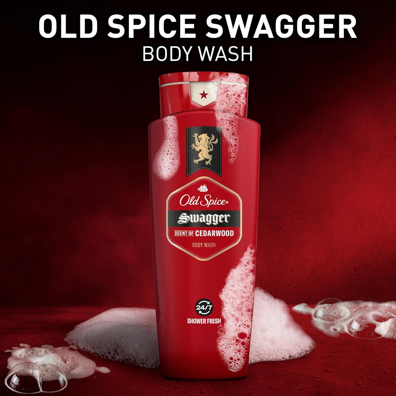 Old Spice Swagger Body Wash 3X Defense Gift Set for Men, 24 oz Pack of 4 Cedarwood Scent for Father's Day and Birthday Surprises