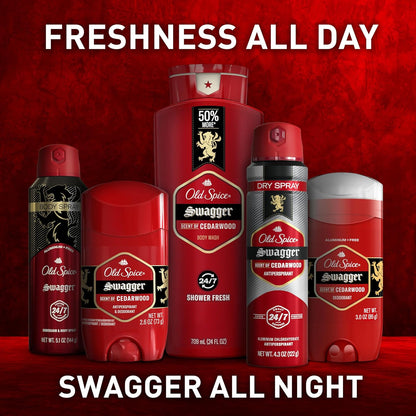 Old Spice Swagger Dry Spray Antiperspirant for Men – Practical Birthday Gift for Dad, Husband, or Brother, 24/7 Odor Protection Pack of 3