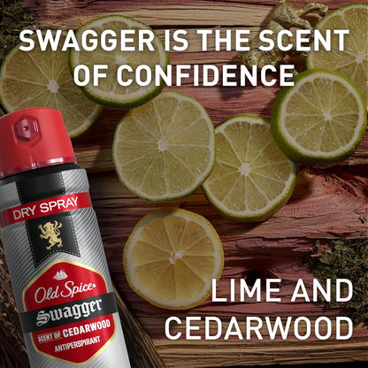 Old Spice Swagger Dry Spray Antiperspirant for Men – Practical Birthday Gift for Dad, Husband, or Brother, 24/7 Odor Protection Pack of 3