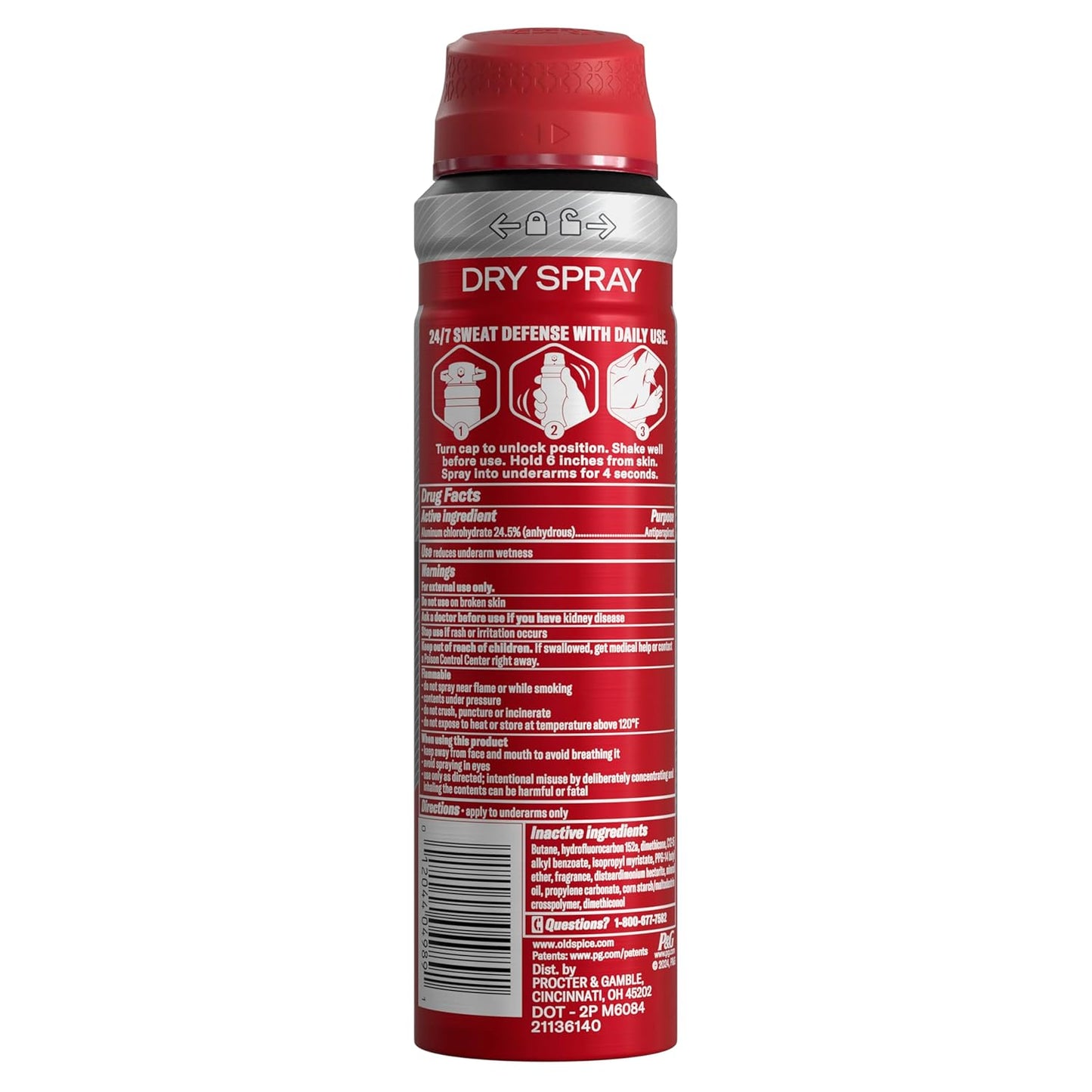 Old Spice Swagger Dry Spray Antiperspirant for Men – Practical Birthday Gift for Dad, Husband, or Brother, 24/7 Odor Protection Pack of 3