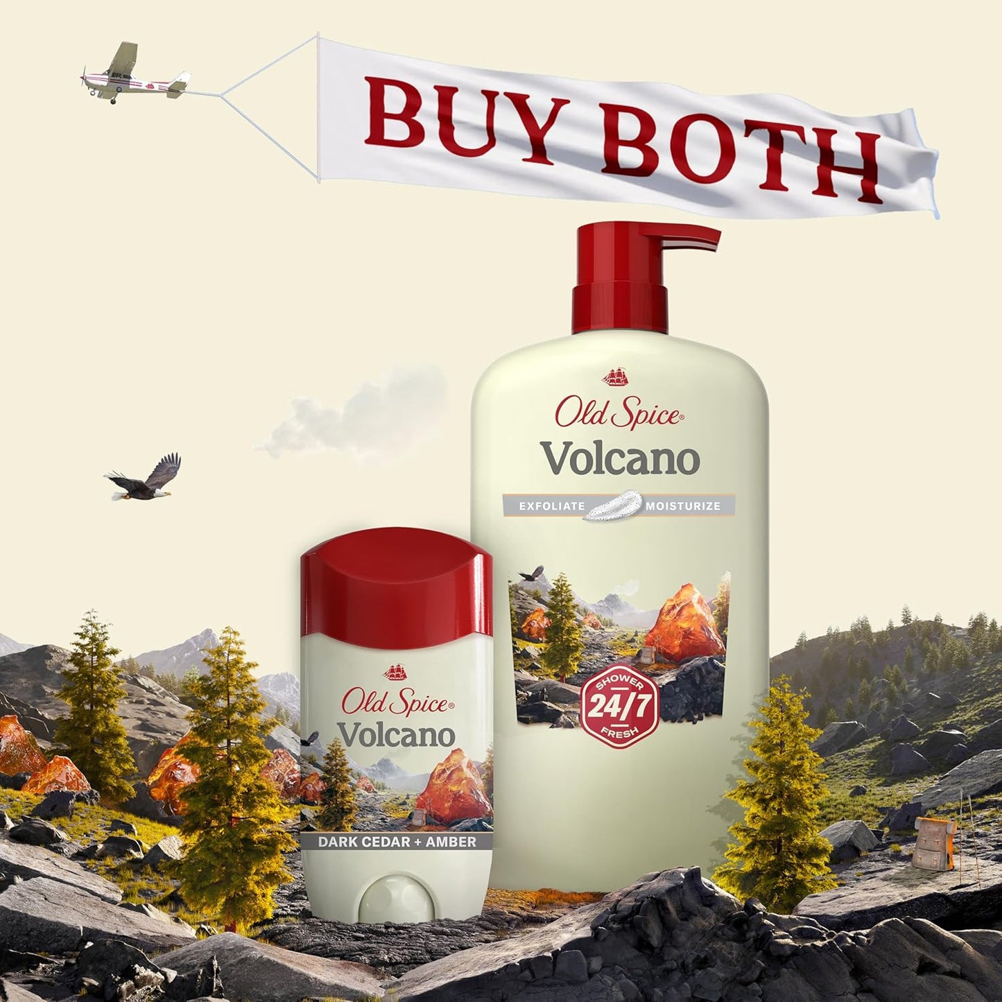 Old Spice Volcano Body Wash for Men, 30 oz – Birthday Gift for Him with Dark Cedar and Amber Long-Lasting Scent