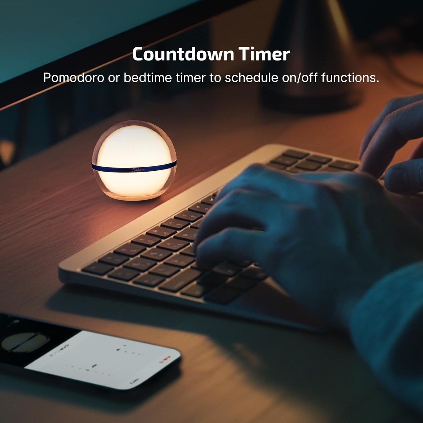 OLIGHT Sphere Smart Lamp – Modern Minimalist Night Light with Transparent Polycarbonate Shell for Bedroom and Living Room Aesthetics
