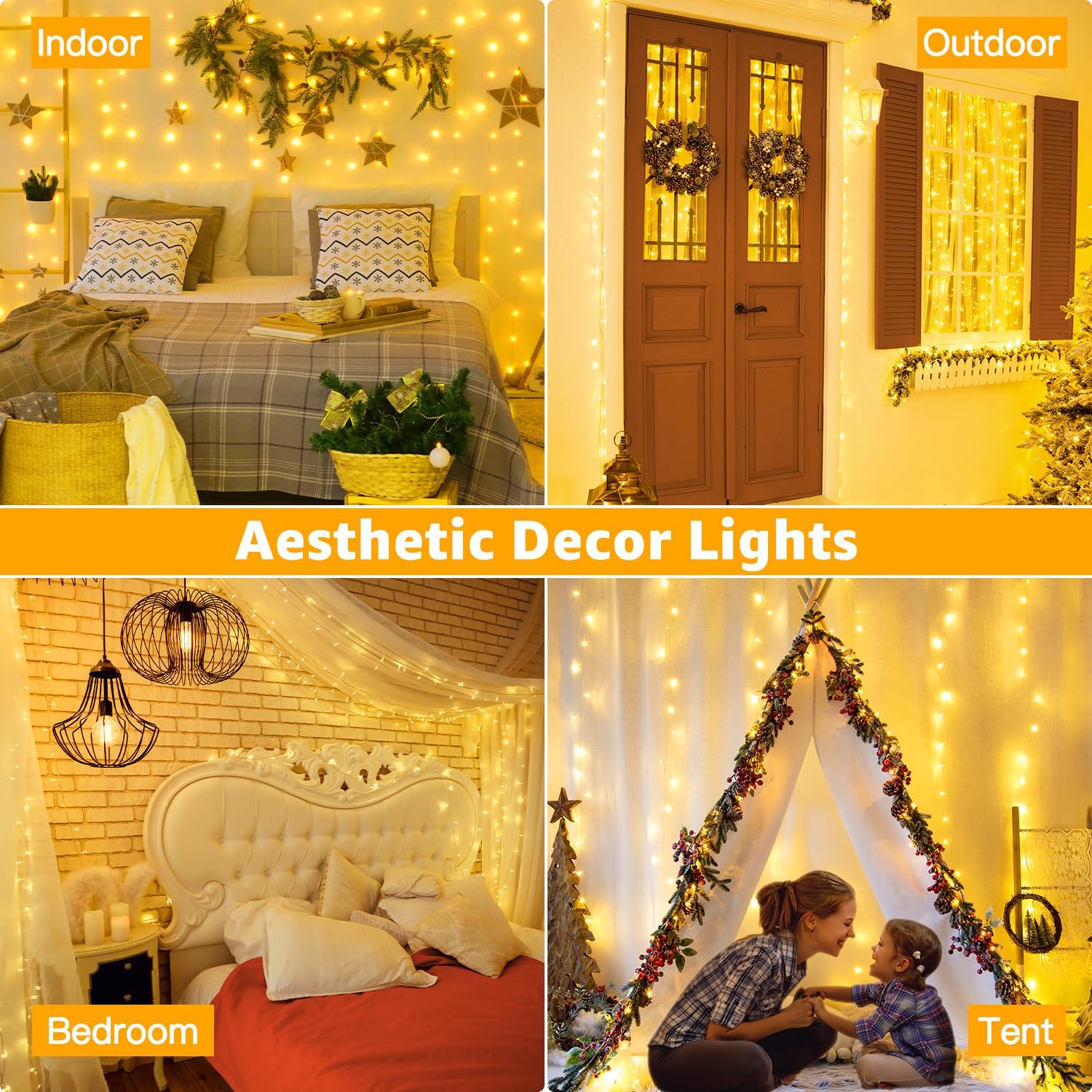 Ollny 120LED Waterproof String Lights – Patio String Lights for Outdoor Dining, Garden, and Balcony Evenings