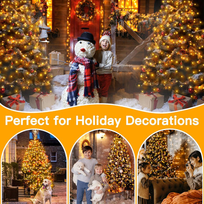 Ollny Christmas Tree Lights – Minimalist Holiday Decor with Clean Warm White Cascade and Single-Ring Design