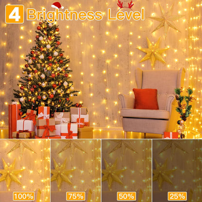 Ollny Curtain Lights 6.6x6.6ft – Cool-Touch LED Nursery Decor with Timer Auto Shutoff for Safe Kids Room Glow