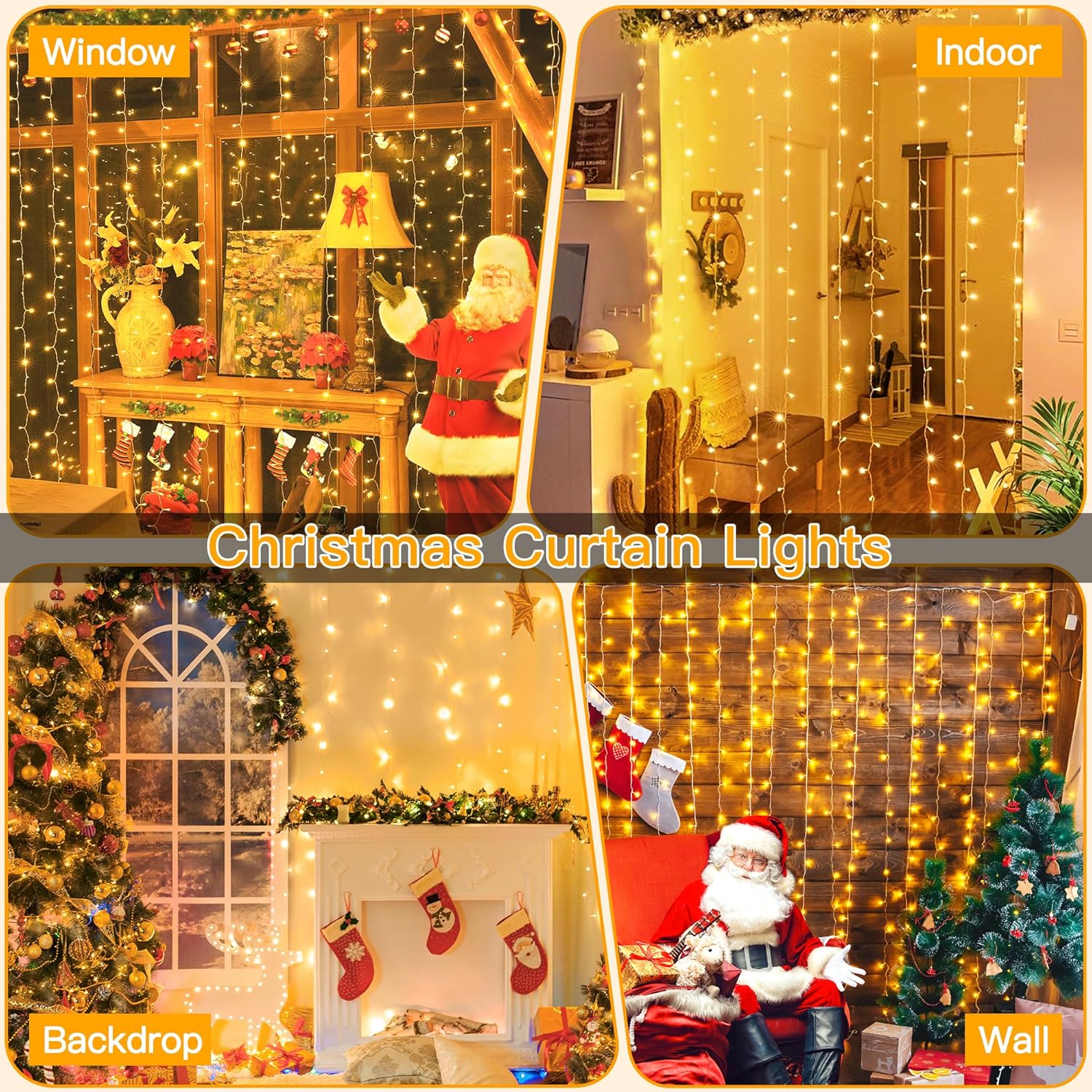Ollny Curtain Lights 6.6x6.6ft – Cool-Touch LED Nursery Decor with Timer Auto Shutoff for Safe Kids Room Glow