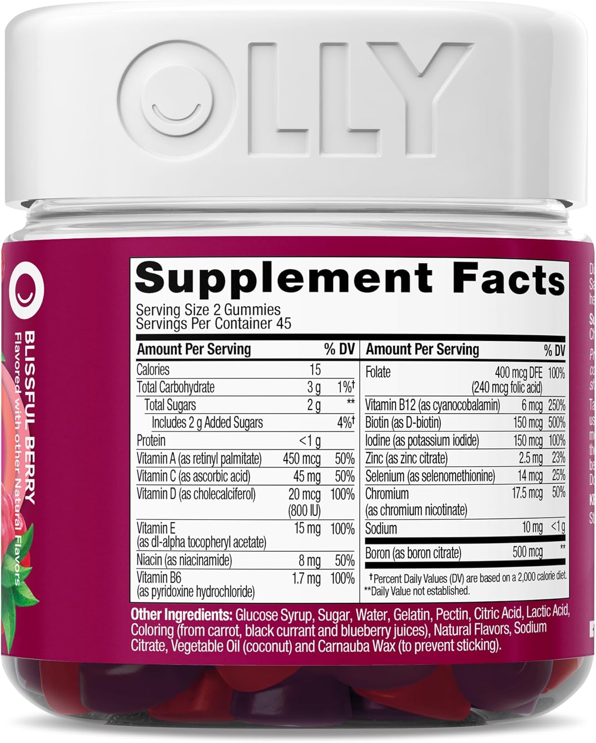 OLLY Women's Multivitamin Gummy – Desk Drawer Vitamin for Busy Professionals, No Water Needed, 90 Count