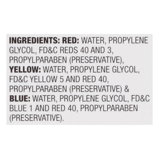 on-package color mixing chart guiding drop ratios to achieve any desired shade