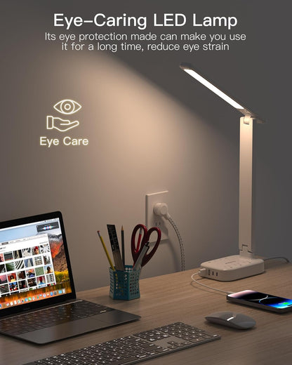 One Beat Flicker-Free LED Study Lamp with USB Charging – Safe, Cool-Surface Lighting for Kids' Homework Desk