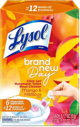 Lysol Click Gel Automatic Toilet Bowl Cleaner – Nightly Wind-Down Bathroom Wellness Ritual, Mango & Hibiscus Scent 6 Count