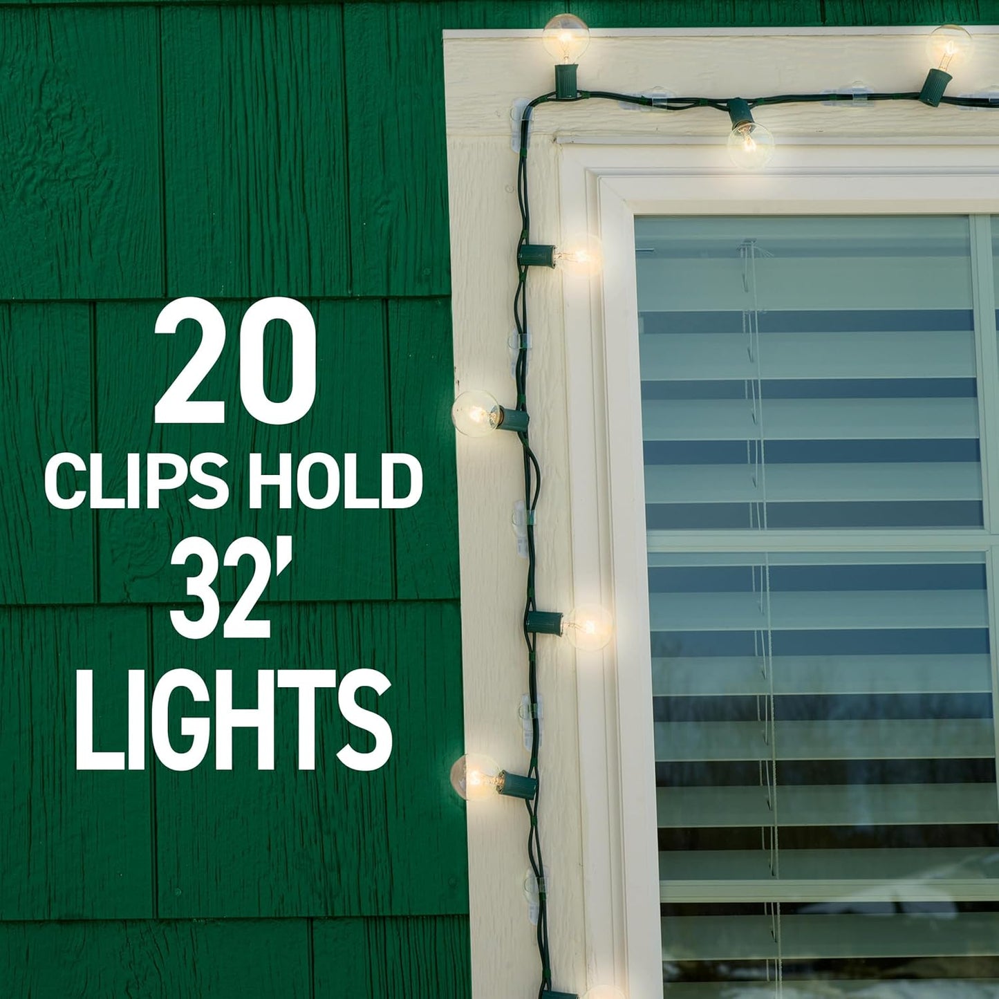 one clip supports roughly two feet of light string for quick capacity planning