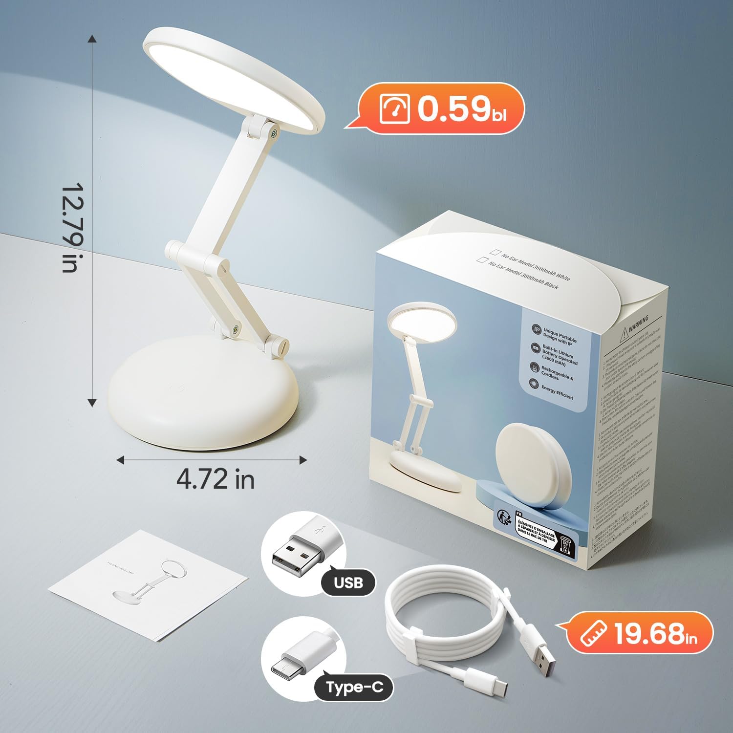 One Fire Foldable Reading Lamp – Cozy Housewarming Gift for Women, Portable Cookie-Shaped Light for Small Spaces