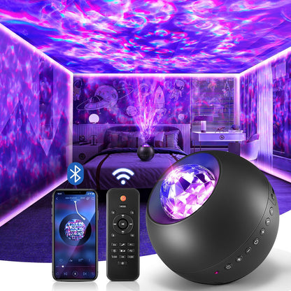 One Fire Galaxy Projector Compact Cube – Minimalist Night Light with Clean Design and Simple Remote Control for Uncluttered Bedrooms
