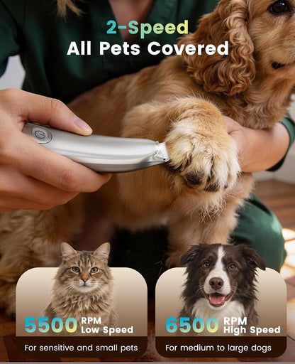 oneisall Pet Paw Hair Clipper – Calming Self-Care Grooming Corner Essential, Under 40dB Whisper Motor for Anxious Dogs and Cats