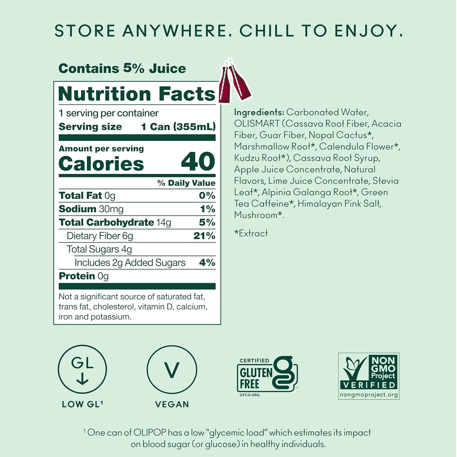only 2-5g of sugar per 12oz can compared to 35-40g in traditional soda