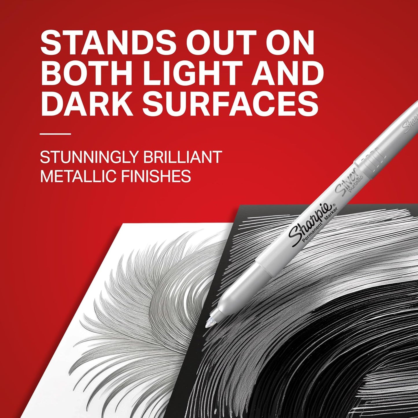 opaque metallic silver ink formulated for dark and light surfaces